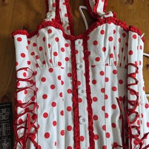 Red Polka Dot Corset Top